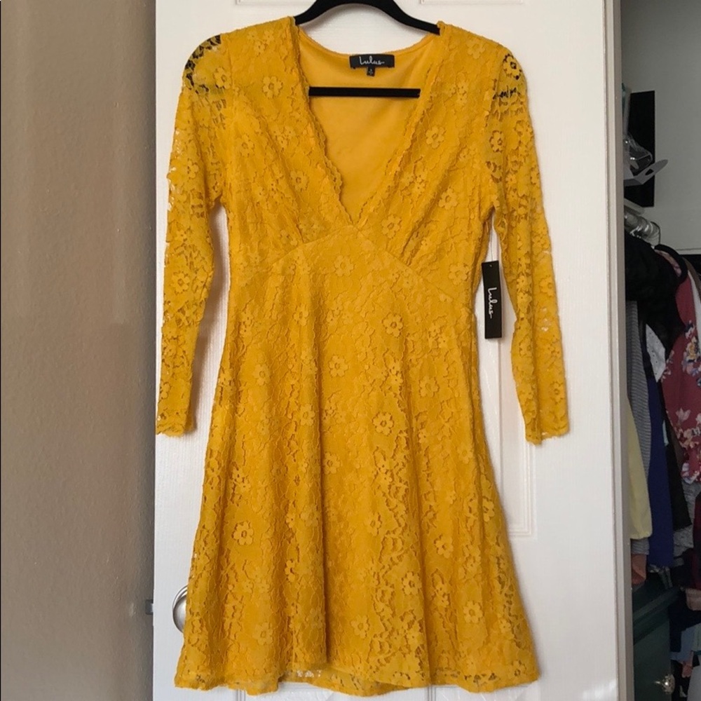 Lulu’s Lace Yellow Dress